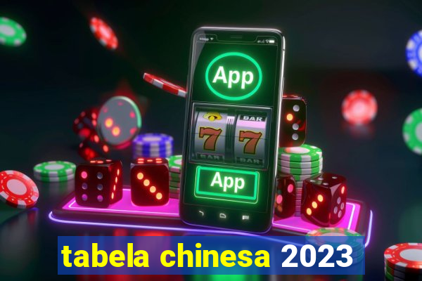 tabela chinesa 2023